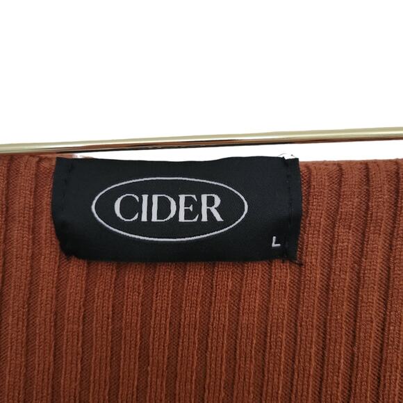 Cider Dress Size Large L Ribbed Maxi Long sleeve Tie Front Minimalist Office - Picture 5 of 10